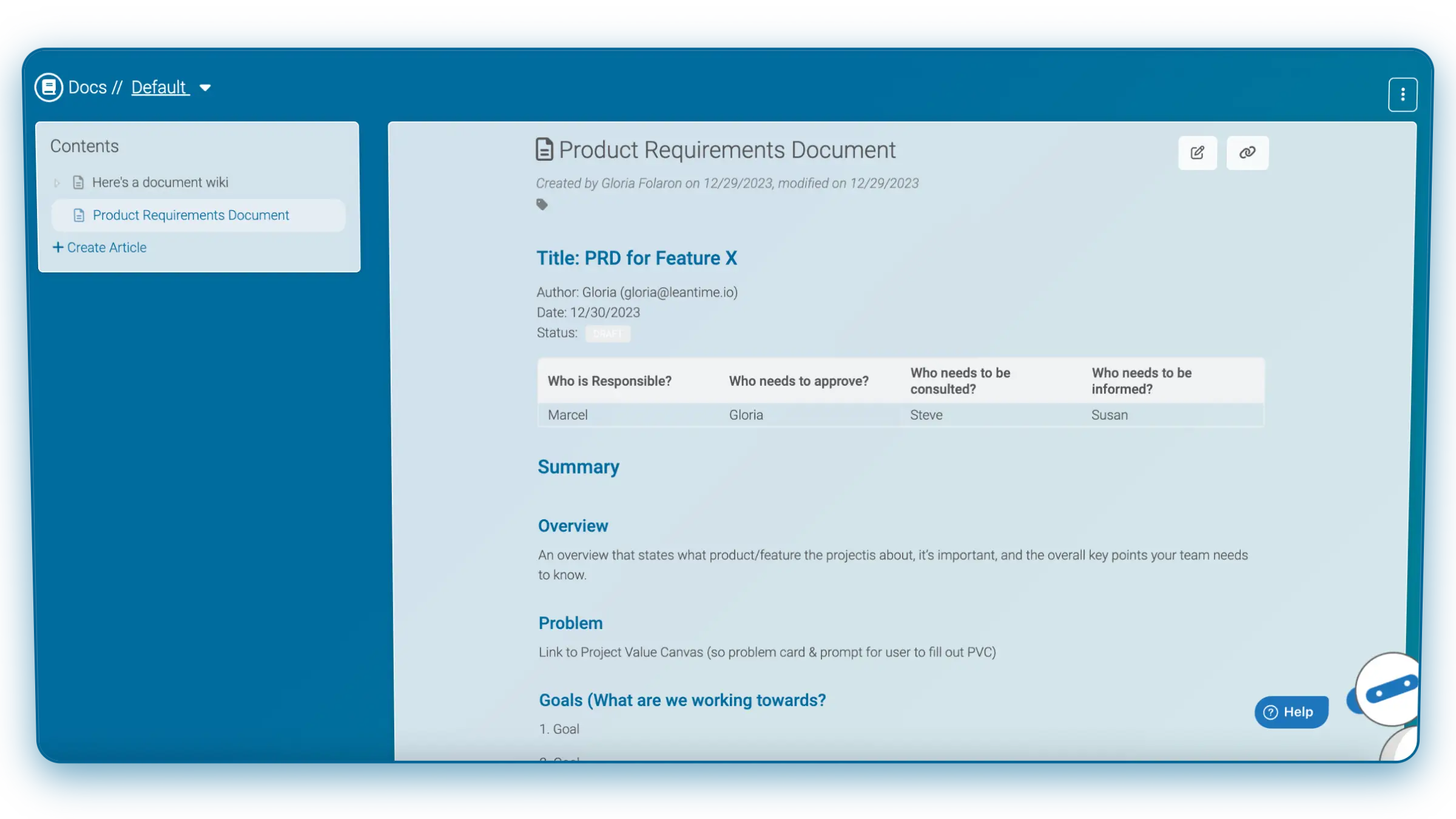 Knowledge Management In Leantime Track Documents