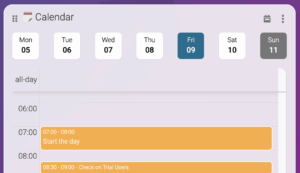 Calendar Widget with date selector